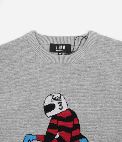 Tired Moto Knit Sweatshirt - Grey