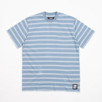Tired Stamp Striped Pocket T-Shirt - Bright Blue thumbnail