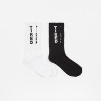 Tired Tired Socks (2 Pack) - White / Black thumbnail