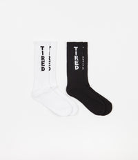 Tired Tired Socks (2 Pack) - White / Black
