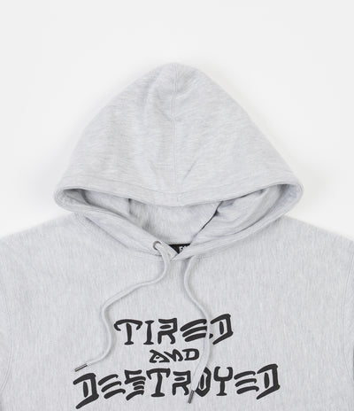 Tired x Thrasher T&D Hoodie - Heather Grey
