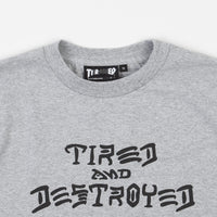 Tired x Thrasher T&D Long Sleeve T-Shirt - Heather Grey thumbnail