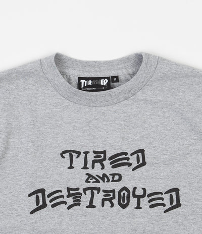 Tired x Thrasher T&D Long Sleeve T-Shirt - Heather Grey