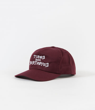 Tired x Thrasher T&D Unconstructed 5 Panel Cap - Maroon