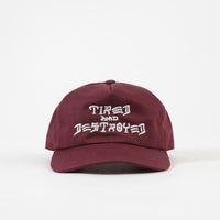 Tired x Thrasher T&D Unconstructed 5 Panel Cap - Maroon thumbnail