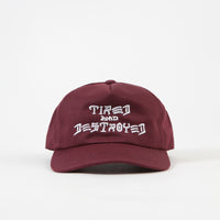 Tired x Thrasher T&D Unconstructed 5 Panel Cap - Maroon thumbnail