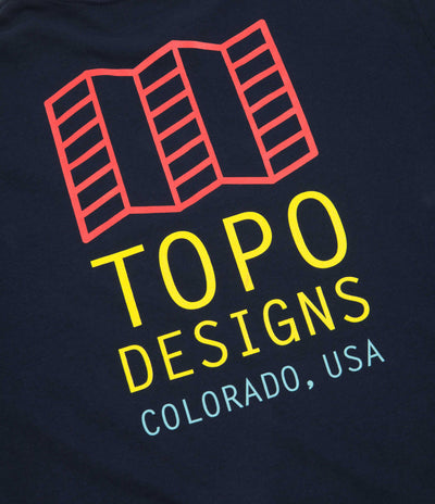 Topo Designs Large Logo Long Sleeve T-Shirt - Navy