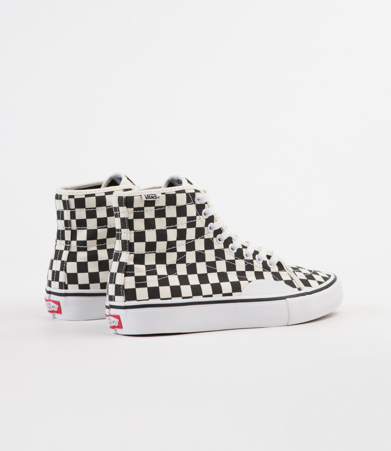 Vans AV Classic High Checkerboard Shoes - Black / White | Flatspot