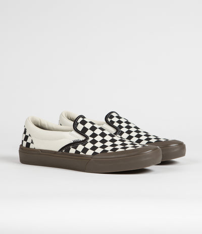 Vans BMX Slip-On Shoes - Checkerboard Black / Dark Gum