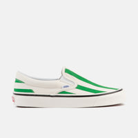 Vans Classic Slip-On 98 DX Anaheim Factory Shoes - OG White / OG Emerald / Big Stripes thumbnail