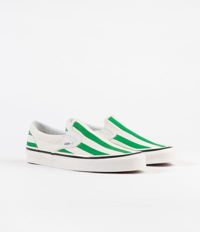 Vans Classic Slip-On 98 DX Anaheim Factory Shoes - OG White / OG Emerald / Big Stripes