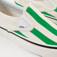 Vans Classic Slip-On 98 DX Anaheim Factory Shoes - OG White / OG Emerald / Big Stripes thumbnail