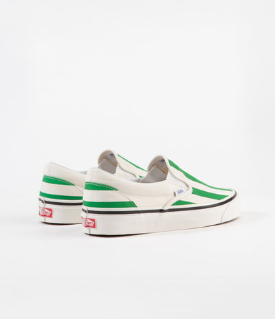 Vans Classic Slip-On 98 DX Anaheim Factory Shoes - OG White / OG Emerald / Big Stripes