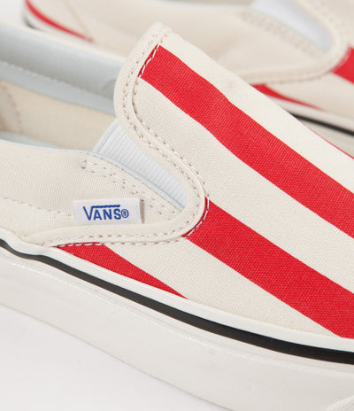 Vans Classic Slip-On 98 DX Anaheim Factory Shoes - OG White / OG Red / Big Stripes