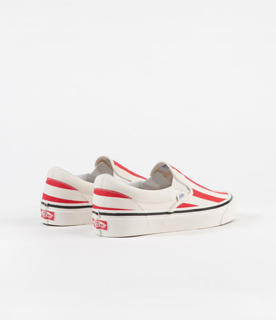 Vans Classic Slip-On 98 DX Anaheim Factory Shoes - OG White / OG Red / Big Stripes