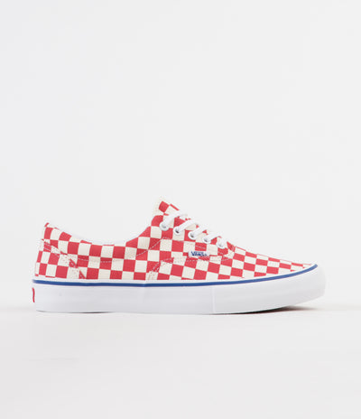 Vans Era Pro Checkerboard Shoes - Rococco Red / Classic White