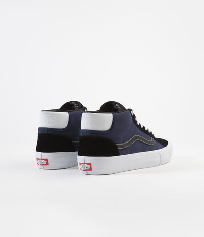 Vans Mid Skool Pro Shoes - (Street Machine) Black / Dress Blues / True White