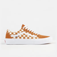 Vans Old Skool Pro Shoes - (Checkerboard) Golden Oak thumbnail