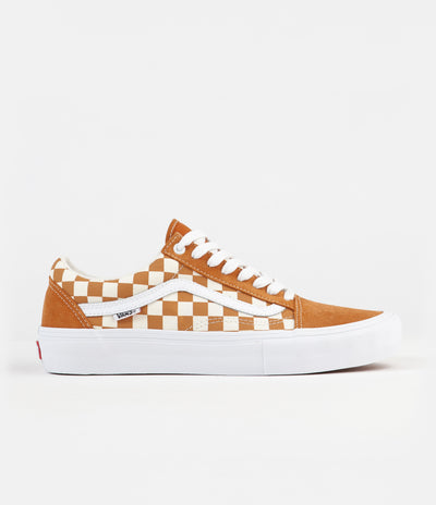 Vans Old Skool Pro Shoes - (Checkerboard) Golden Oak