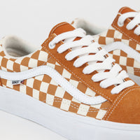 Vans Old Skool Pro Shoes - (Checkerboard) Golden Oak thumbnail