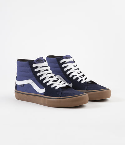 Vans Sk8-Hi Pro Shoes - (Rainy Day) Navy / Gum