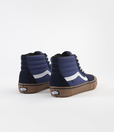 Vans Sk8-Hi Pro Shoes - (Rainy Day) Navy / Gum
