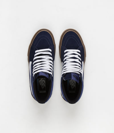 Vans Sk8-Hi Pro Shoes - (Rainy Day) Navy / Gum