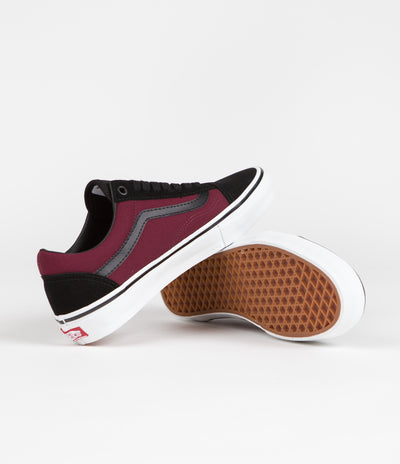 Vans Skate Old Skool Shoes in Port and Black