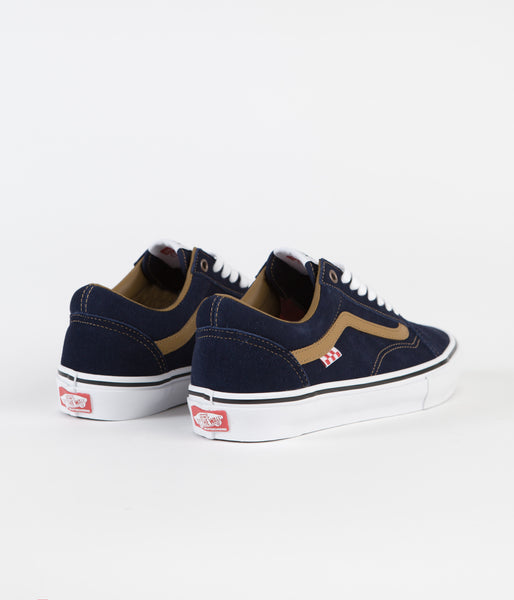 Vans Skate Old Skool Shoes (Reynolds) Navy / Golden Brown Flatspot