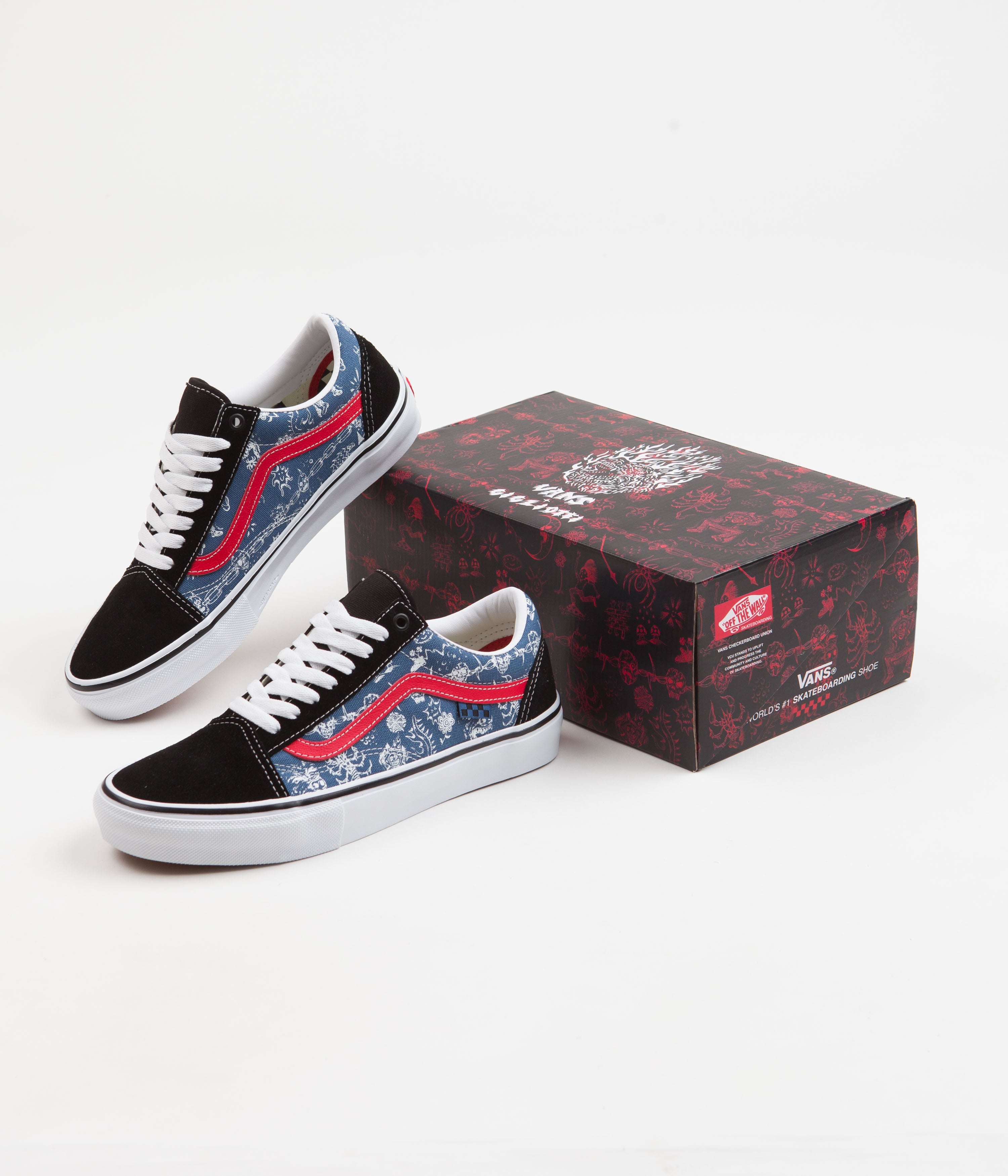 Vans Skate Old Skool VCU Shoes (Gigliotti) Black / Blue Flatspot