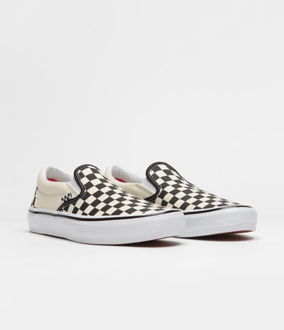 Vans Skate Slip-On Shoes - (Checkerboard) Black / Off White