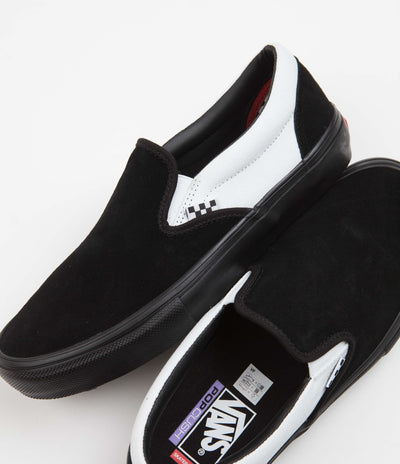 Vans Skate Slip-On Shoes - Black / Black / White