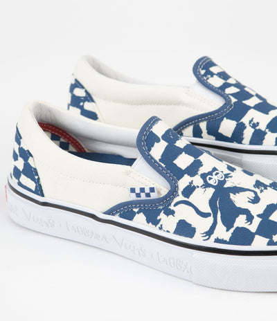 Vans Skate Slip-On VCU Shoes - (Krooked By Natas For Ray) Blue
