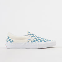 Vans Slip On Pro Checkerboard Shoes - Adriatic Blue / White thumbnail