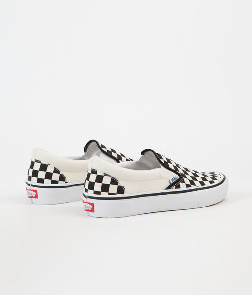 Vans Slip On Pro Checkerboard Shoes - Black / White | Flatspot