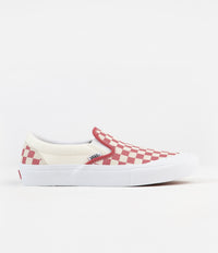 Vans Slip-On Pro Shoes - (Checkerboard) Mineral Red