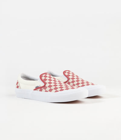 Vans Slip-On Pro Shoes - (Checkerboard) Mineral Red