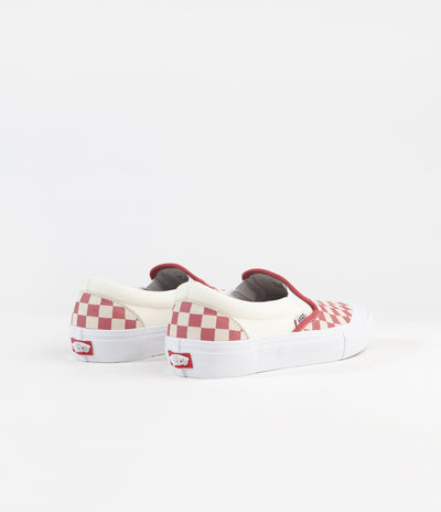 Vans Slip-On Pro Shoes - (Checkerboard) Mineral Red