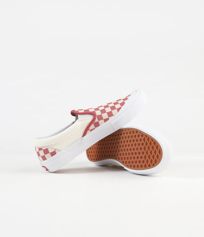 Vans Slip-On Pro Shoes - (Checkerboard) Mineral Red