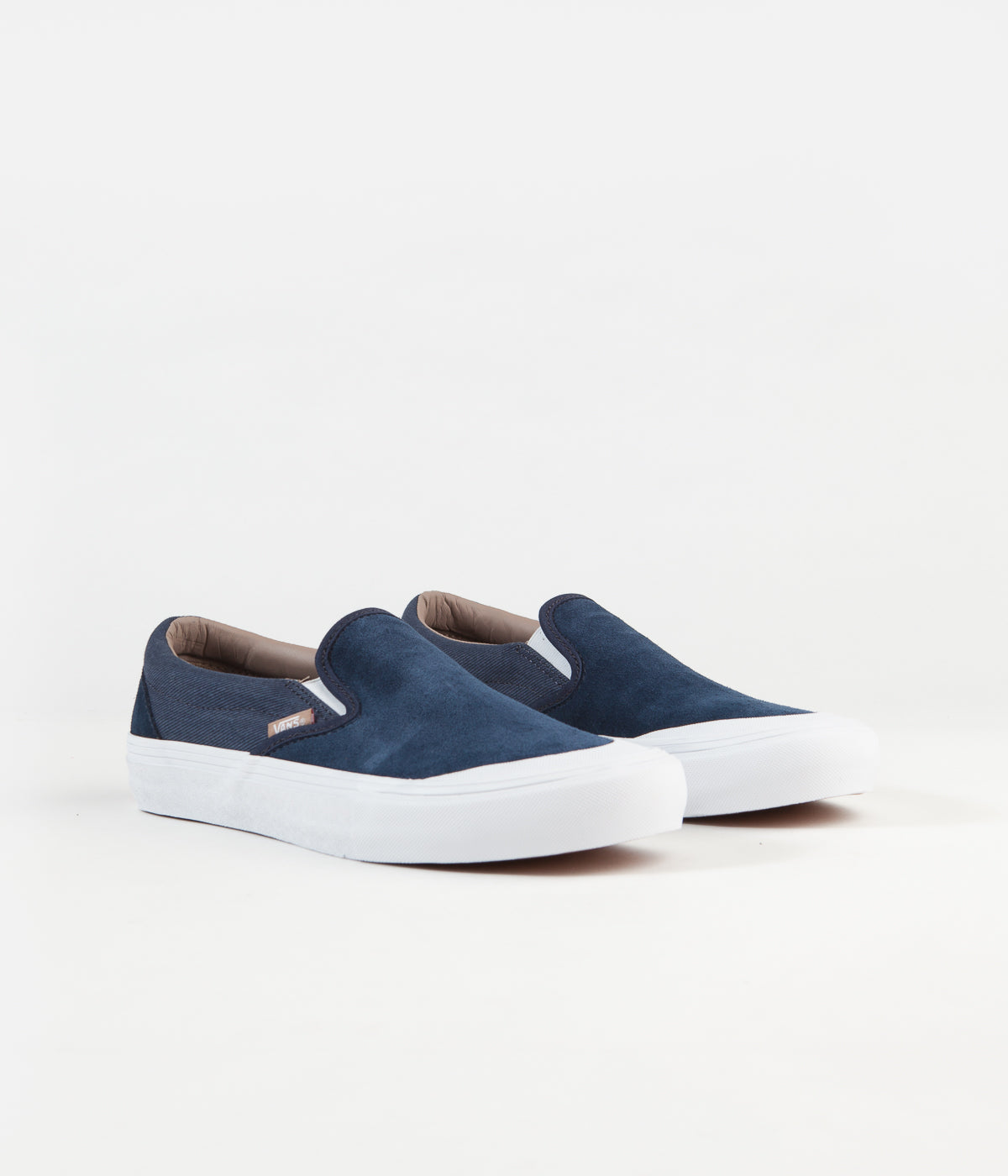 Vans Slip-On Pro Shoes - (Twill) Dress Blues / Portabella | Flatspot