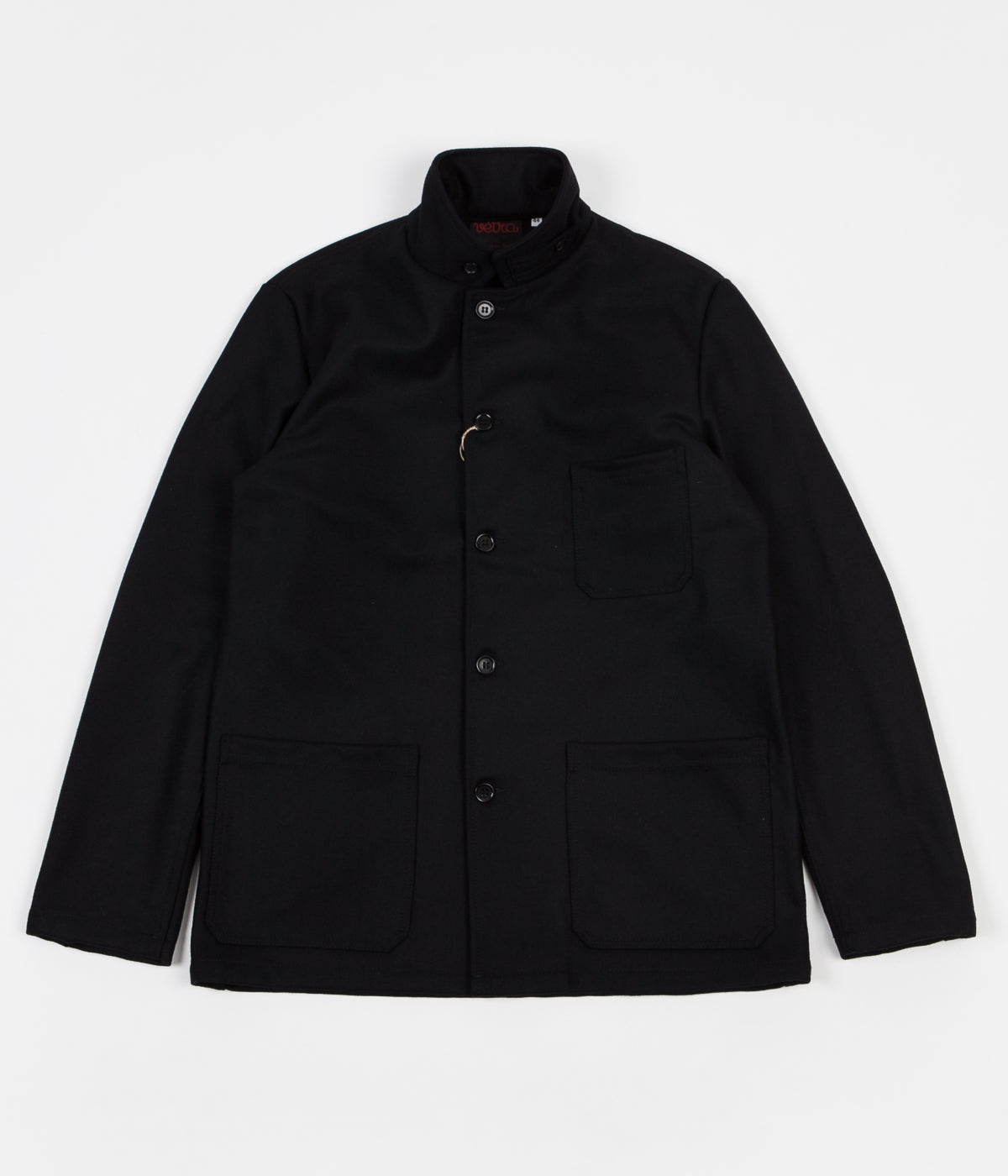 Vetra Workwear Button Collar Melton Jacket Navy Flatspot