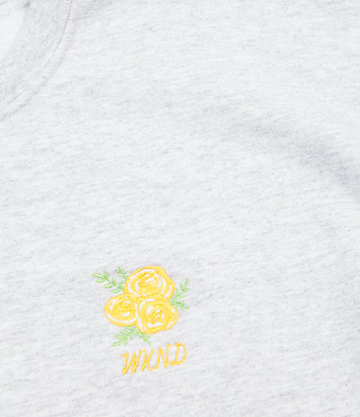 WKND Flower Embroidered Crewneck Sweatshirt - Heather Grey
