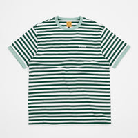 WKND Stripe Knit T-Shirt - Hunter Green / White thumbnail
