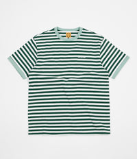 WKND Stripe Knit T-Shirt - Hunter Green / White
