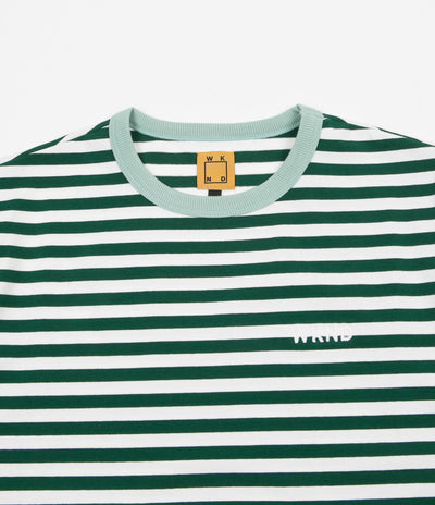 WKND Stripe Knit T-Shirt - Hunter Green / White