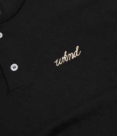 WKND Two Button Henley T-Shirt - Black