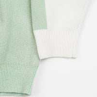 Yardsale Chenille Script Knitted Crewneck Sweatshirt - White / Green / Blue thumbnail