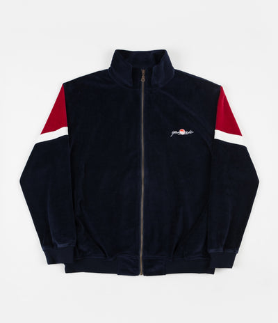 Yardsale Cruz Velour Track Jacket - Navy / Red