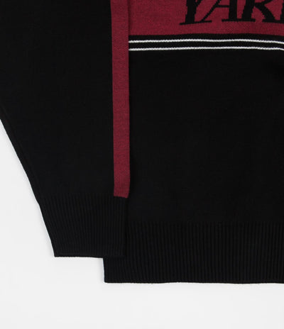 Yardsale Diamond Knitted Sweatshirt - Black / Red