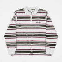 Yardsale Dolores 1/4 Zip Polo Sweatshirt - Ash / Green / Red thumbnail
